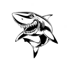 Autocollants de protection de pare-chocs personnalisés mignons Paule Shark à dents jaunes pour voitures, autocollants requin - Product Image 1