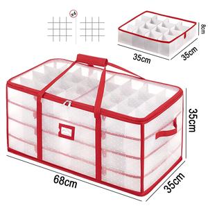 חג המולד כדור אחסון תיבת אחסון ארגונית שקוף פלסטיק חג המולד קישוט כדור תיבת אחסון ארגונית - Product Image 3