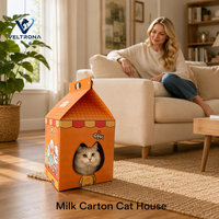 Maison à gratter pour chat en carton ondulé en forme de carton de lait, mobilier d'intérieur, vente en gros