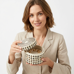 Boîte de rangement pour bijoux en résine incrustée, nouveau design, capacité personnalisée, prix de gros, exportateur indien - Product Image 1
