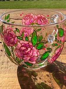 Cadeaux d'affaires promotionnels : Tasse en verre à motif de fruits peinte à la main, personnalisable avec nom, double paroi isolée, compatible lave-vaisselle et micro-ondes, idéale pour un anniversaire - Product Image 4