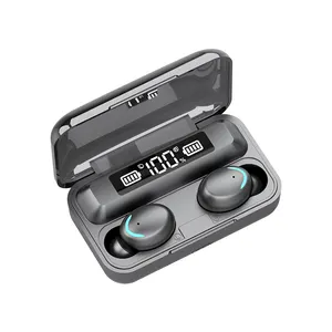 telinga tunas bluetooth 5.1 Suppliers-TWS Earphone Bluetooth 5.1 dengan Mikrofon, Headphone Nirkabel Kotak Pengisian Daya 1200MAh 9D Stereo Olahraga Tahan Air