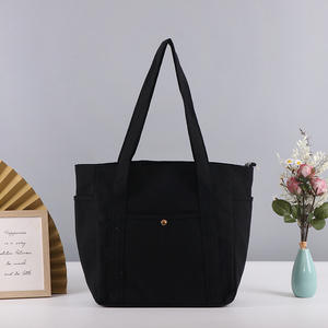 Tas Tote Kanvas Berkapasitas Besar dengan Ritsleting, Tas Selempang Portabel, LOGO Dapat Dicetak, Tas Kanvas untuk Belanja dan Aktivitas Luar Ruangan - Product Image 4