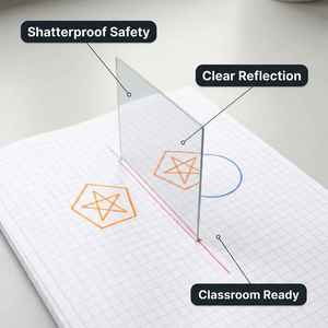 Miroir de sécurité léger en plastique PS, épaisseur 1 mm, 150x100 mm, incassable, portable, aide pédagogique pour l'école, les sciences optiques et le programme STEM - Product Image 2