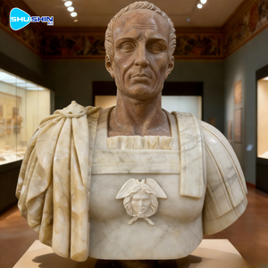 Busto de <span class=keywords><strong>Julius</strong></span> César de Mármol a Tamaño Real |   Estatua de Mármol de Diseño Europeo Hecha a Mano para Uso en Jardines Interiores y Edificios Comerciales - Product Image 4