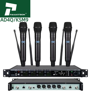 <span class=keywords><strong>Microfono</strong></span> Wireless <span class=keywords><strong>Professionale</strong></span> Paulkitson AD4Q, 4 Canali UHF 470-940mhz, <span class=keywords><strong>Microfono</strong></span> da Studio e Palco con Auricolare e <span class=keywords><strong>Lavalier</strong></span> - Product Image 3