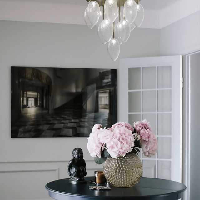 Hand Blown Clear Glass Ball Lamp  Shade G9 Clear Glass Modern Unique Shape Chandelier Pendant Light