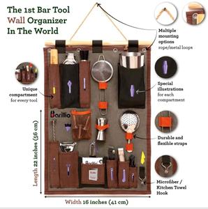 <span class=keywords><strong>Set</strong></span> Professionale da Bartender in Acciaio Inossidabile con Borsa, Shaker e Utensili da Bar <span class=keywords><strong>per</strong></span> la Preparazione di Whiskey - Product Image 2