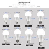 Ampoule LED A60 E27 220V, source lumineuse Bridgelux, en aluminium et plastique, blanc chaud neutre, éclairage résidentiel