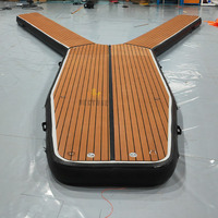 Ponton gonflable durable de dock de la plate-forme flottante Y de stationnement de bateau à moteur avec la surface de teck