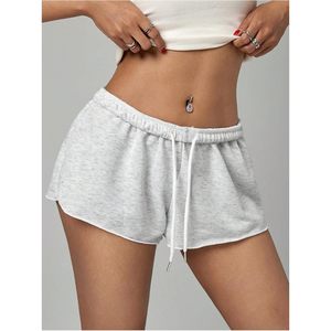 Shorts Deportivos FOXA para Mujer, Cintura Baja, Elásticos, con Cordón Ajustable, Transpirables, de Algodón, Mini Shorts para Verano, para Descansar o Correr - Product Image 3