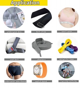 Nhà Máy Tùy Chỉnh Quần Áo Phụ Kiện Cao Căng Dệt Kim Đàn Hồi <span class=keywords><strong>Webbing</strong></span> Ban Nhạc Băng Cho May - Product Image 5