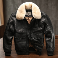Fait sur mesure 100% cuir de vachette véritable hommes noir manteau Bomber Avirex fly veste respirante