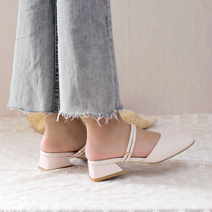 Sandales à talons pour femmes et dames, avec bride de cheville réglable, confortables et douces, couleur beige laiteux, été <span class=keywords><strong>2022</strong></span> - Product Image 6