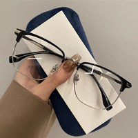 Montures de lunettes carrées à verres anti-lumière bleue avec logo personnalisé à la mode Lunettes noires pour hommes