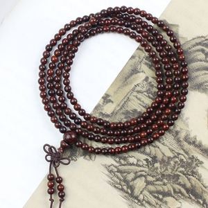 Bracelet de prière bouddhiste en bois de santal vert, ébène et santal à petites feuilles, 4 mm, style antique, bijou en bois, cadeau - Product Image 2