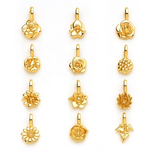 Flores del Mes de Nacimiento en 3D |   Colgantes de Acero Inoxidable con Baño de Oro PVD de 18K y Dijes Florales de 12 Meses para Creación de Joyería DIY |   Impermeable - Product Image 1