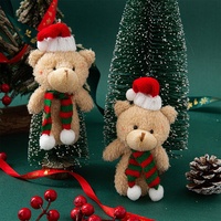 Ours en peluche de Noël mignon et joyeux, jouet en peluche douce pour enfants et adolescents, accessoire de sac, porte-clés, pendentif pour cadeau