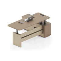 Bureau de direction moderne et minimaliste de luxe, réglable en hauteur, en bois, avec armoire de rangement, vente en gros directe d'usine
