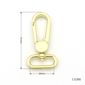 2024 mới đến túi phần cứng Snap móc chất lượng cao 20mm vàng xoay mắt Carabiner Snap móc Clasp cho túi da - Product Image 2