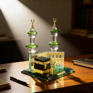 Figurine d'architecture de luxe en cristal, artisanat décoratif pour rebord de fenêtre et bureau - Product Image 1