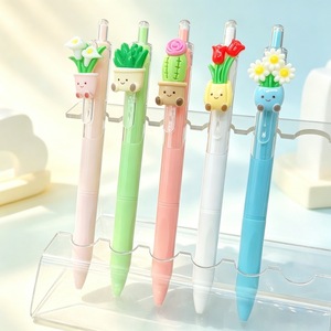 ปากกาเจลลายพืช 0.5 มม. หมึกสีดำ แบบกดปิด หัว ST อุปกรณ์เครื่องเขียนสำนักงาน อุปกรณ์เขียน - Product Image 2