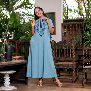 Durable Embroidered Luxury Maggie Sleeve <b>Bohemian</b> <b>Dress</b> Elegant <b>Maxi</b> Casual for Women - Product Image 5