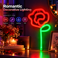 Jouet lumineux LED néon en forme de rose, bâton lumineux coloré en forme de fleur, lumière décorative pour fête, festival, cadeau