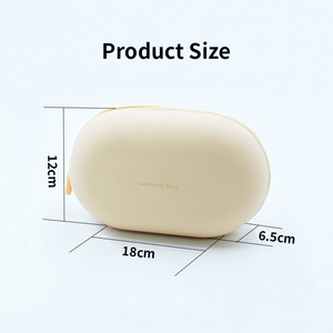 Factory-Custom Reusable Silicone Zip Makeup Bag Portable Travel Storage Pouch - Product Image 2