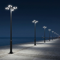 Lampadaire solaire LED en aluminium pour jardin, IP65 étanche, éclairage paysager extérieur moderne, capteur de lumière pour villa
