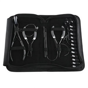 Kit de 9 Piezas de Herramientas de Acero Inoxidable para Extensiones de Cabello de Uso Comercial, Alicates para Abrir y Cerrar Anillos Micro, Pinzas de Gancho - Product Image 1