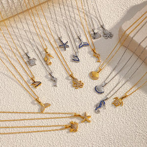 Летняя коллекция Ocean: ожерелье из нержавеющей стали с позолотой 18K и бриллиантами, сертификат CE, для вечеринок - Product Image 2