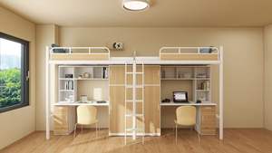 Set di Letti a Castello Moderni in Metallo per Adulti e Bambini con Scrivania e Armadio Nuovi Mobili per Appartamenti Arredo per Camere <span class=keywords><strong>da</strong></span> <span class=keywords><strong>Letto</strong></span> e Scuole - Product Image 3