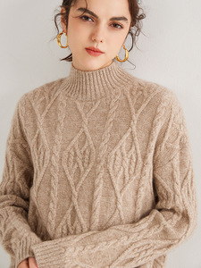 Demi col roulé <span class=keywords><strong>cachemire</strong></span> <span class=keywords><strong>pull</strong></span> en tricot câble personnalisé épais pur <span class=keywords><strong>cachemire</strong></span> <span class=keywords><strong>pull</strong></span> <span class=keywords><strong>femme</strong></span> <span class=keywords><strong>pull</strong></span> ample tricoté <span class=keywords><strong>grande</strong></span> <span class=keywords><strong>taille</strong></span> <span class=keywords><strong>pull</strong></span> - Product Image 4