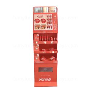 ชั้นวางเครื่องสำอางโลหะแบบตั้งพื้นพร้อมกระจก ชั้นวางหลายชั้นสำหรับลิปสติก ลิปกลอส บีบีครีม ร้านค้าปลีกเครื่องสำอาง - Product Image 3