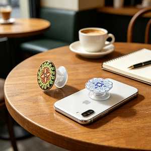 Support de téléphone auto-adhésif Yake Gasbag en acrylique personnalisé, en forme de <span class=keywords><strong>fleur</strong></span>, motif dessin animé mignon, personnalisable pour cadeaux d'affaires - Product Image 3