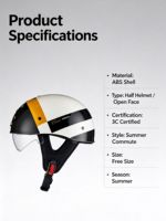 Casque ouvert ABS certifié 3C pour moto, vélo électrique et scooter – Idéal pour les trajets urbains estivaux
