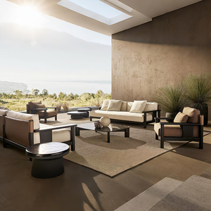 Luxury Modern Hotel <b>Patio</b> Solid <b>Wood</b> Uv Resistant Coffee Table Garden Planters Landscape Dining <b>Set</b> Outdoor Furniture Yk-sf-v11 - Product Image 2