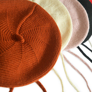 Bonnets avec logo personnalisé, béret de peintre en acrylique léger <span class=keywords><strong>tricot</strong></span>é, texture douce, style minimaliste pour petites filles, chapeaux d'hiver - Product Image 6