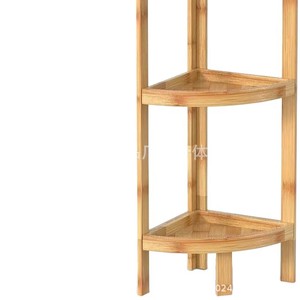 Estante de almacenamiento de tres niveles para baño, de madera, con forma triangular, duradero y multiusos, para artículos de tocador y plantas suculentas - Product Image 1
