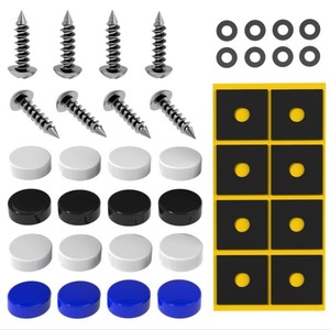 Clips de tornillo para soporte de matrícula de acero inoxidable 304 con arandelas y almohadillas de goma para placas estándar del Reino Unido - Product Image 2