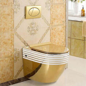Sang Trọng Vàng tường treo nhà vệ sinh Vòng không có vành gốm phòng tắm Dubai vàng Nhà vệ sinh WC - Product Image 2