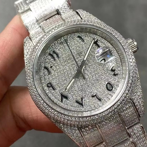 Top-quality luxurious diamond-studded fashionable men's watch - Sapphire round calendar business watch - Product Image 1