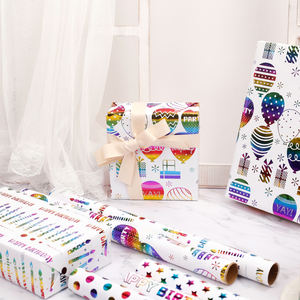 Wholesale 80g Valentine's Day Art <b>Paper</b> 43*300cm Gift Luxury Custom Packaging <b>Wrapping</b> <b>Paper</b> <b>Roll</b> - Product Image 1