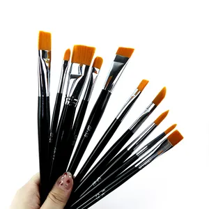 中国专业学校脸白色黑色散装天然纤维圆形艺术家绘画孟加拉画笔套装艺术