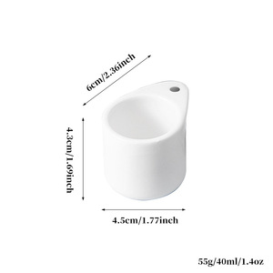 Tasse en céramique de Chaozhou blanche 40 ml portable avec cordon de transport, tasse individuelle pour boissons - Product Image 1