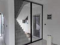 Porte pliante en aluminium et cristal, PC/Acrylique (pas du verre) : Légère, économique, élégante pour patio, cuisine, centre commercial