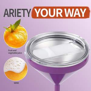 240ml personalizado al por mayor de alta calidad vaso de chupito aislado al vacío Margarite Goblet 304 taza de acero inoxidable con tapa para fiesta campamento - Product Image 5