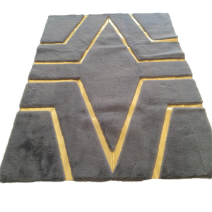 Alfombras Antideslizantes de Lujo Hechas a Mano, Estilo Moderno y Simple, con Patrón Geométrico, para Sala de Estar, Dormitorio, Auto, Tamaño Grande, de Poliéster Lavable - Product Image 1
