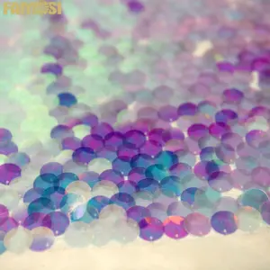 Hot selling polyester colorful rainbow 18mm Round sequins embroidery mesh lace fabric for party dress